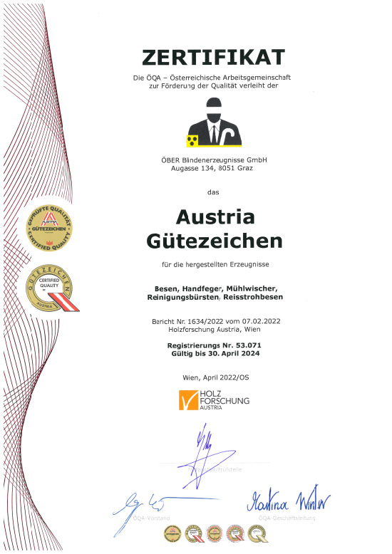 Austria Güteurkunde